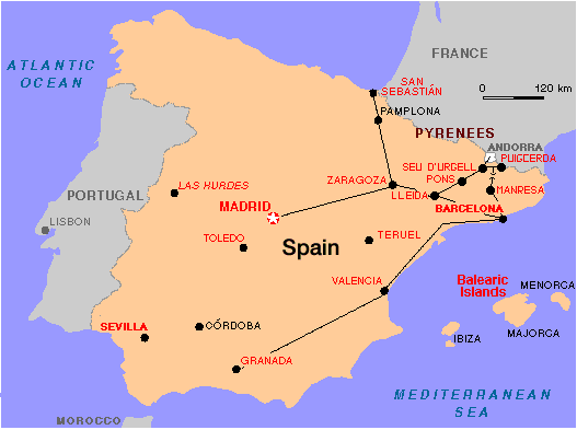 Andorre par rapport à l'Espagne